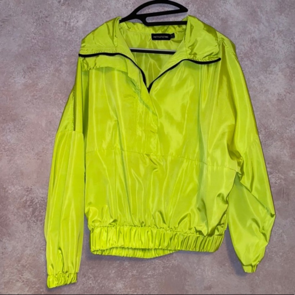 Pretty Little Thing lime green jacket! Size 0